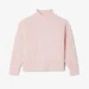 Damen-Wollpullover mit Patchwork-Effekt und hohem Kragen Damen-Wollpullover mit Patchwork-Effekt und hohem Kragen