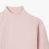 Damen-Wollpullover mit Patchwork-Effekt und hohem Kragen Damen-Wollpullover mit Patchwork-Effekt und hohem Kragen