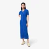 Damenkleid mit geripptem Strick und Poloshirt-Kragen Damenkleid mit geripptem Strick und Poloshirt-Kragen