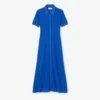 Damenkleid mit geripptem Strick und Poloshirt-Kragen Damenkleid mit geripptem Strick und Poloshirt-Kragen