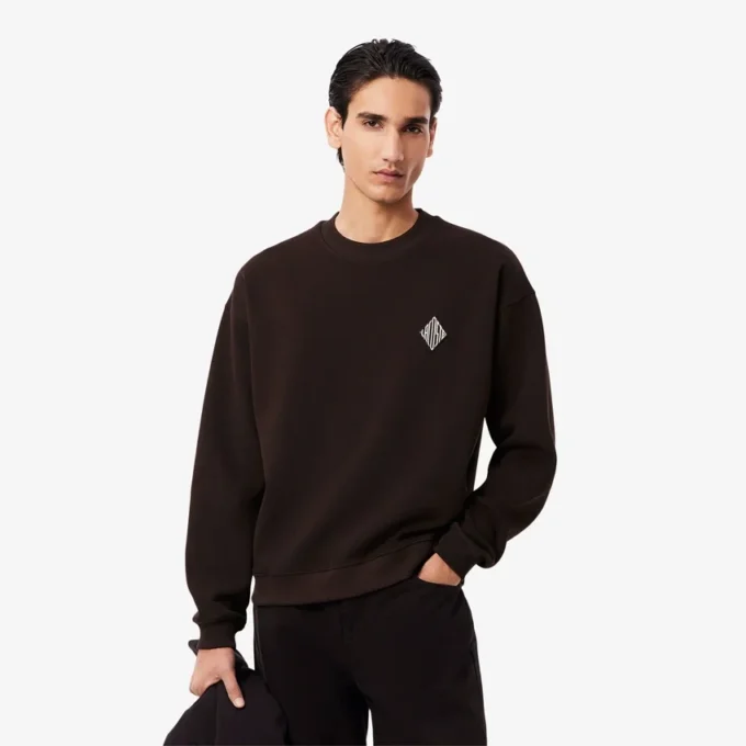 Double-Face-Piqué-Sweatshirt mit Emblem Double-Face-Piqué-Sweatshirt mit Emblem
