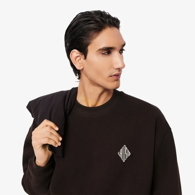Double-Face-Piqué-Sweatshirt mit Emblem Double-Face-Piqué-Sweatshirt mit Emblem