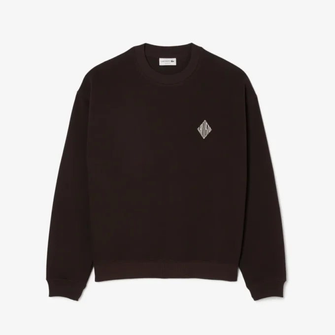 Double-Face-Piqué-Sweatshirt mit Emblem Double-Face-Piqué-Sweatshirt mit Emblem