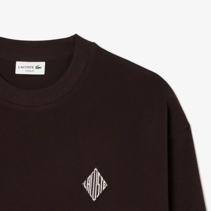 Double-Face-Piqué-Sweatshirt mit Emblem Double-Face-Piqué-Sweatshirt mit Emblem