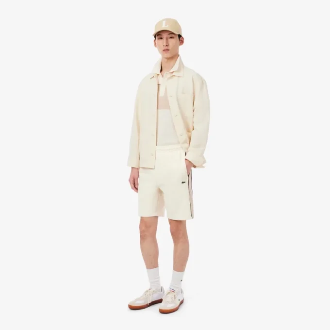 Fleece-Shorts mit Colorblock-Design in Regular-Fit Fleece-Shorts mit Colorblock-Design in Regular-Fit