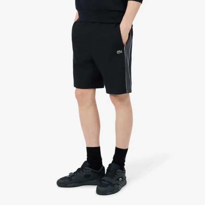 Fleece-Shorts mit Colorblock-Design in Regular-Fit Fleece-Shorts mit Colorblock-Design in Regular-Fit