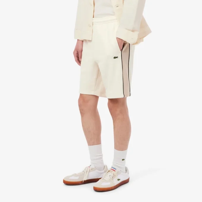 Fleece-Shorts mit Colorblock-Design in Regular-Fit Fleece-Shorts mit Colorblock-Design in Regular-Fit