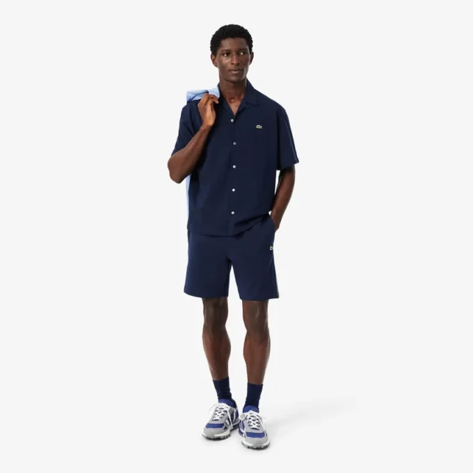 Fleece-Shorts mit Logo-Streifen in Regular Fit Fleece-Shorts mit Logo-Streifen in Regular Fit