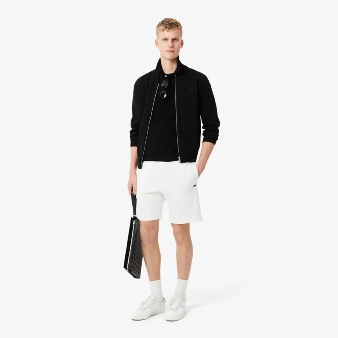 Fleece-Shorts mit Logo-Streifen in regulärer Passform Fleece-Shorts mit Logo-Streifen in regulärer Passform