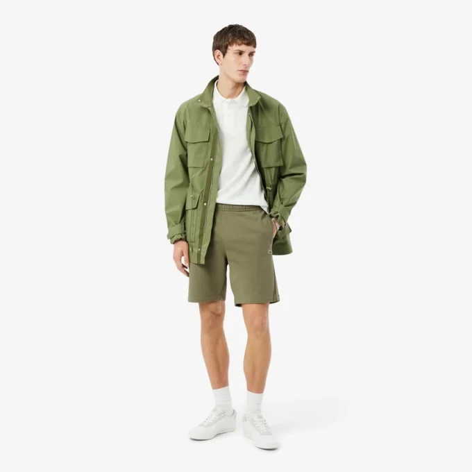 Fleece-Shorts mit Logo-Streifen in regulärer Passform Fleece-Shorts mit Logo-Streifen in regulärer Passform