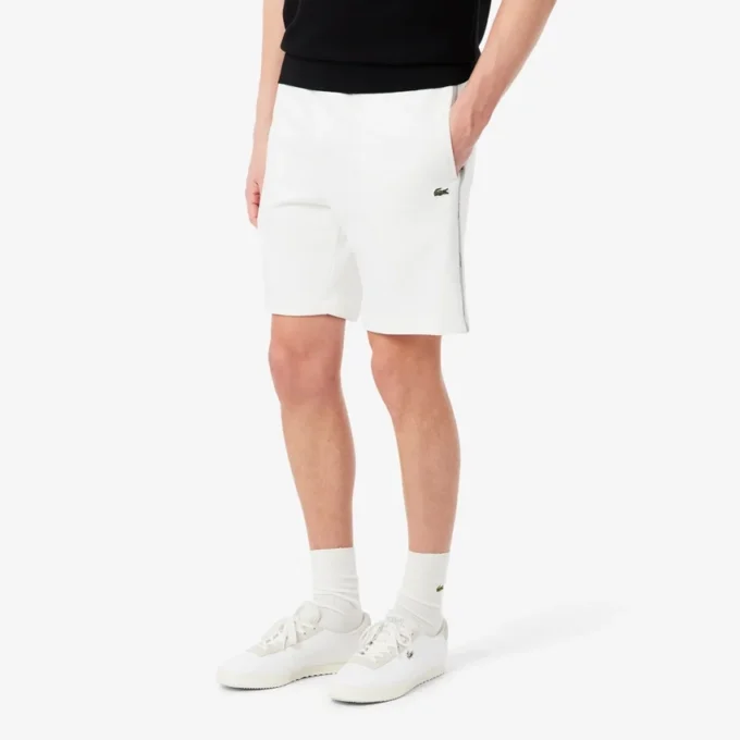 Fleece-Shorts mit Logo-Streifen in regulärer Passform Fleece-Shorts mit Logo-Streifen in regulärer Passform