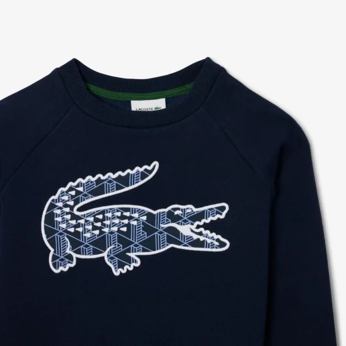 Fleece-Sweatshirt für Jungen mit Monogramm-Print Fleece-Sweatshirt für Jungen mit Monogramm-Print