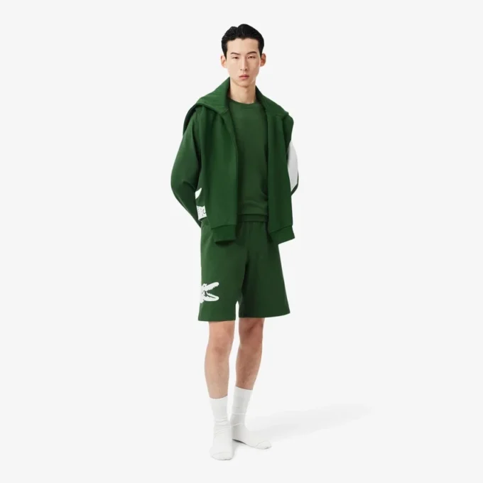 Gerad geschnittene Fleece-Loungewear-Shorts Gerad geschnittene Fleece-Loungewear-Shorts