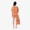 Gestreifte Mesh-Strick-Shorts Gestreifte Mesh-Strick-Shorts