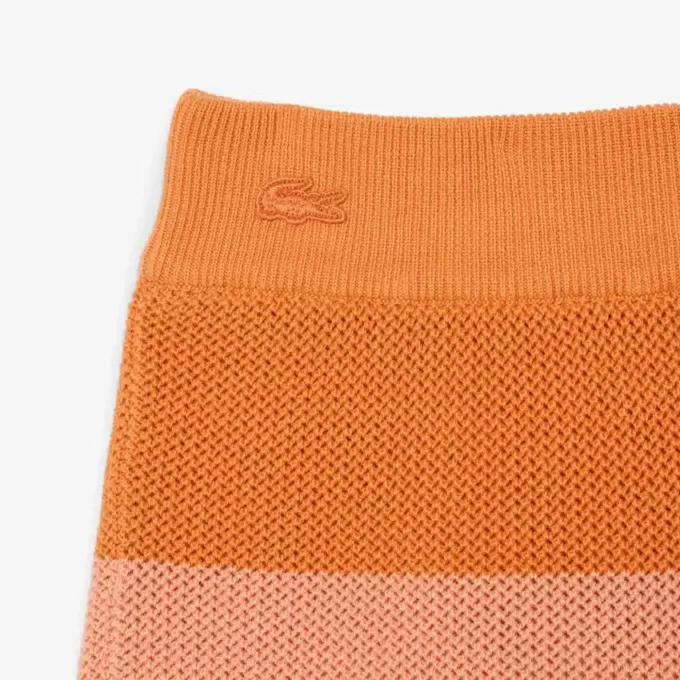 Gestreifte Mesh-Strick-Shorts Gestreifte Mesh-Strick-Shorts