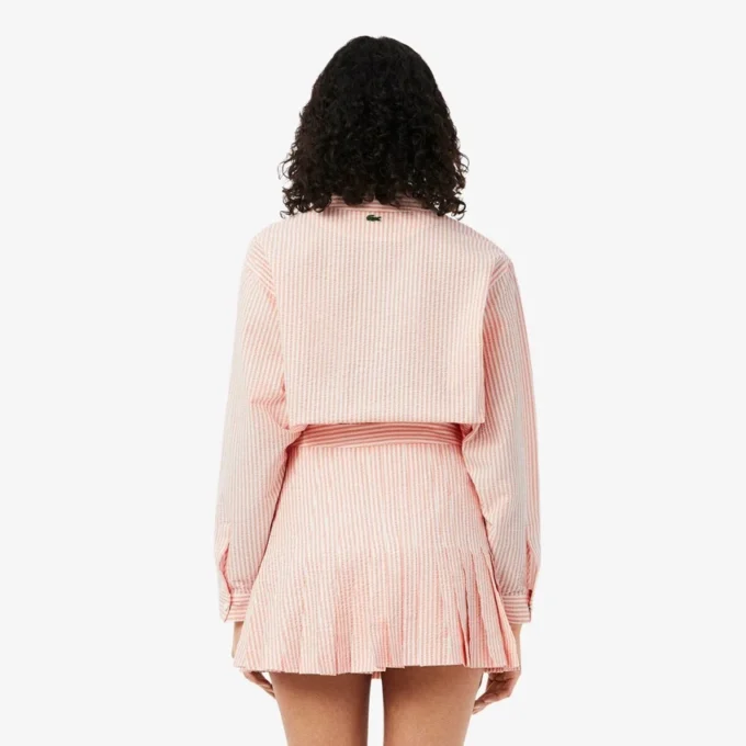 Gestreifte Seersucker-Jacke Gestreifte Seersucker-Jacke