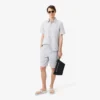 Gestreifte Shorts aus Baumwollpopeline Gestreifte Shorts aus Baumwollpopeline