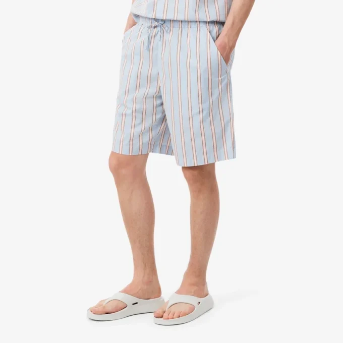 Gestreifte Shorts aus Baumwollpopeline Gestreifte Shorts aus Baumwollpopeline