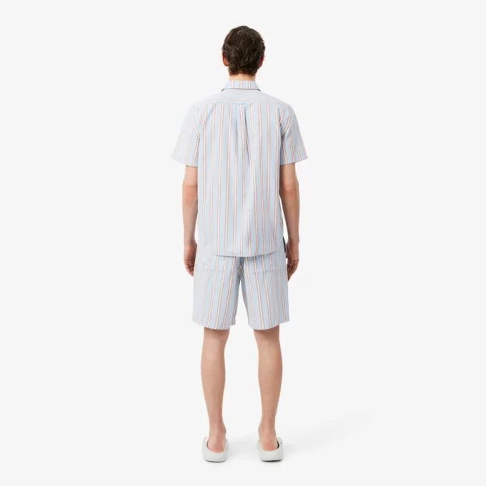 Gestreifte Shorts aus Baumwollpopeline Gestreifte Shorts aus Baumwollpopeline
