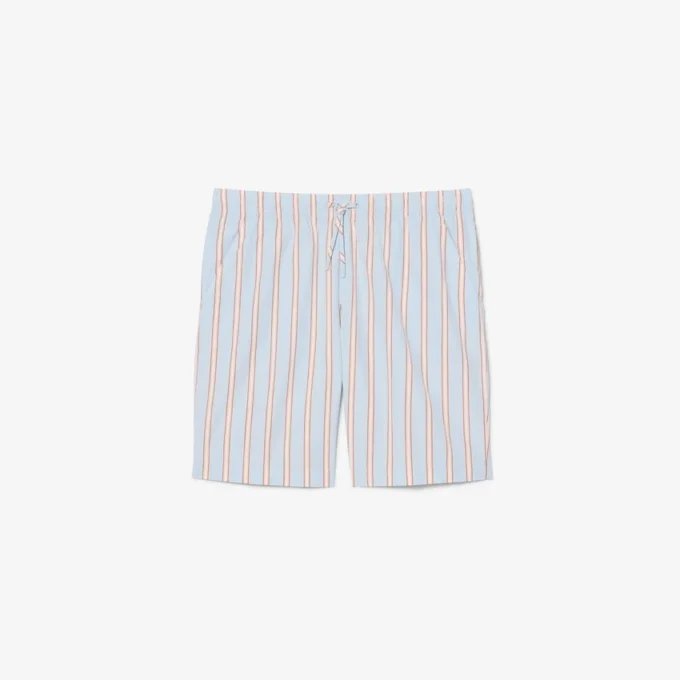 Gestreifte Shorts aus Baumwollpopeline Gestreifte Shorts aus Baumwollpopeline