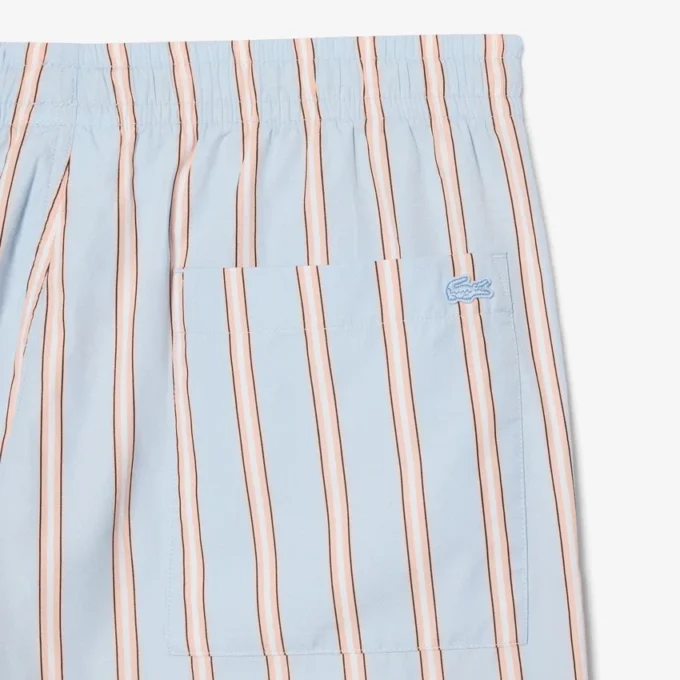 Gestreifte Shorts aus Baumwollpopeline Gestreifte Shorts aus Baumwollpopeline