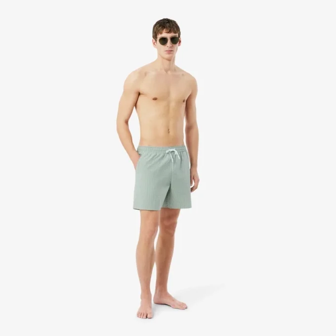 Gestreifte, strukturierte Retroshorts in mittlerer Länge für Herren Gestreifte, strukturierte Retroshorts in mittlerer Länge für Herren