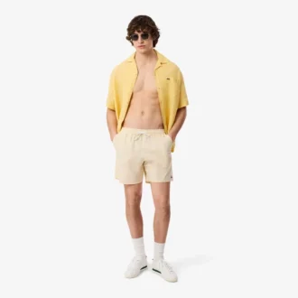 Gestreifte, strukturierte Retroshorts in mittlerer Länge für Herren