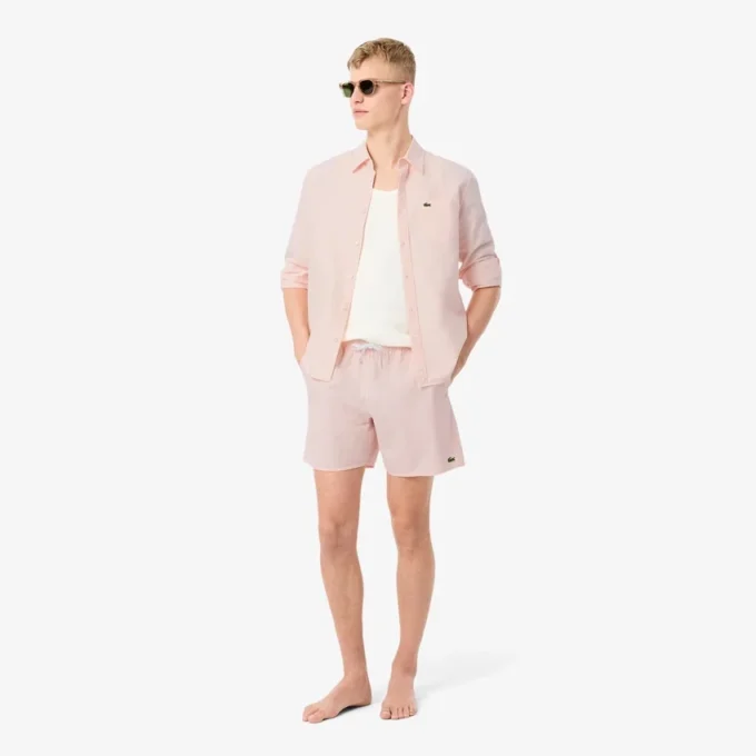 Gestreifte, strukturierte Retroshorts in mittlerer Länge für Herren Gestreifte, strukturierte Retroshorts in mittlerer Länge für Herren