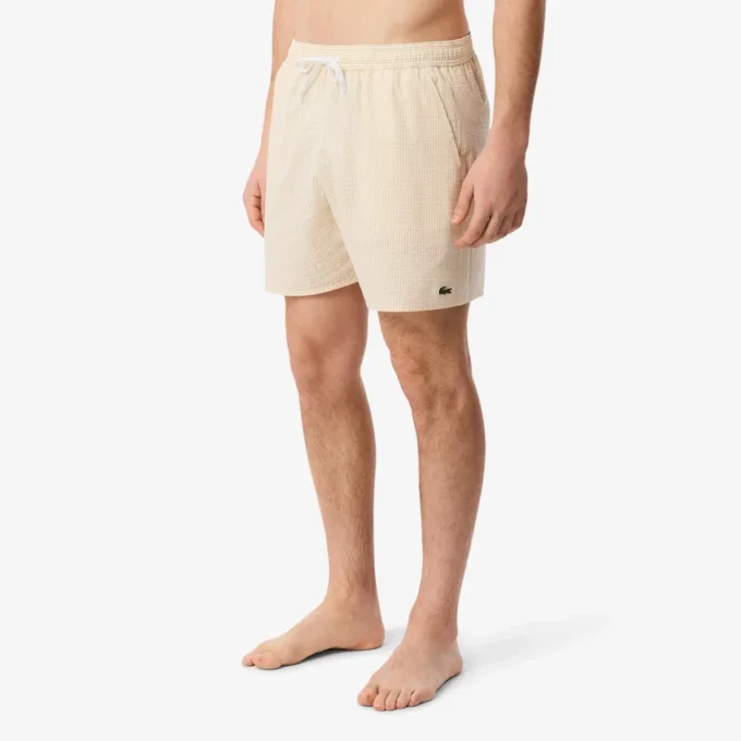 Gestreifte, strukturierte Retroshorts in mittlerer Länge für Herren Gestreifte, strukturierte Retroshorts in mittlerer Länge für Herren