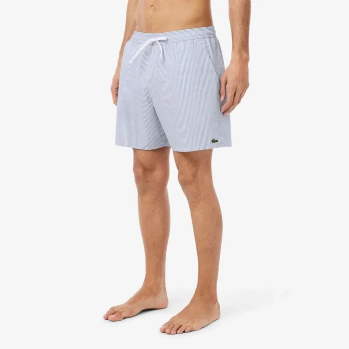 Gestreifte, strukturierte Retroshorts in mittlerer Länge für Herren Gestreifte, strukturierte Retroshorts in mittlerer Länge für Herren