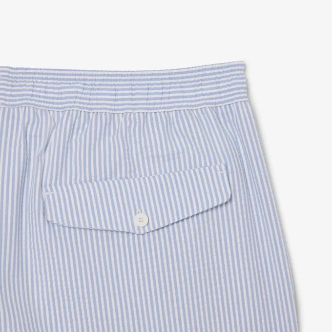 Gestreifte, strukturierte Retroshorts in mittlerer Länge für Herren Gestreifte, strukturierte Retroshorts in mittlerer Länge für Herren