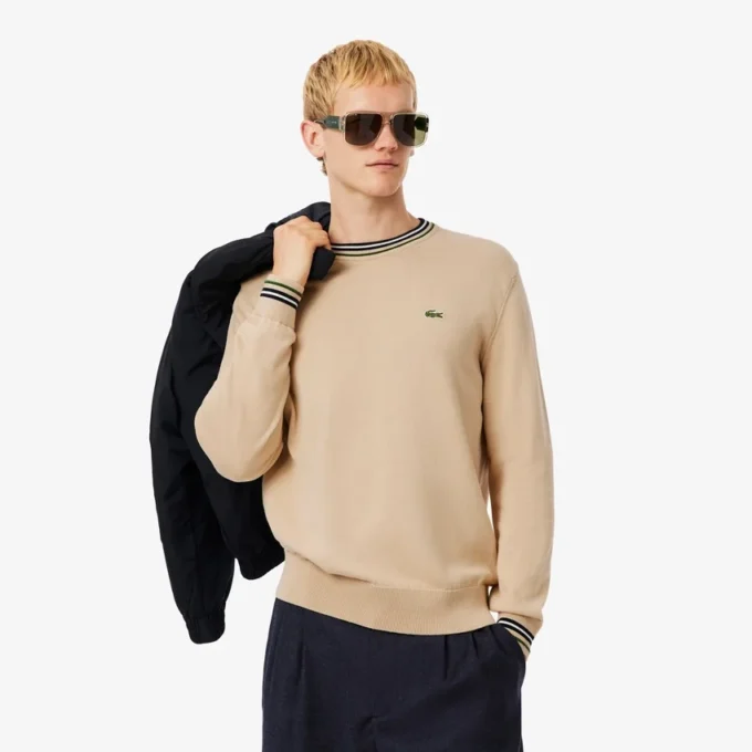 Gestreifter Baumwoll-Jersey-Pullover für Herren Gestreifter Baumwoll-Jersey-Pullover für Herren