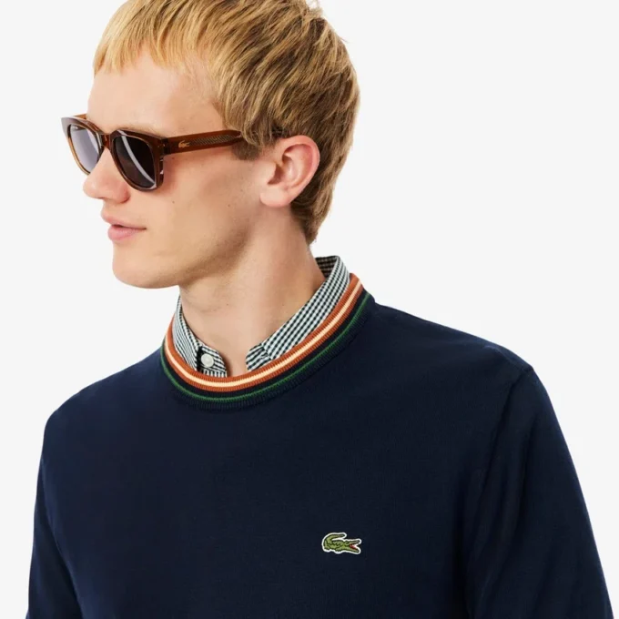 Gestreifter Baumwoll-Jersey-Pullover für Herren Gestreifter Baumwoll-Jersey-Pullover für Herren