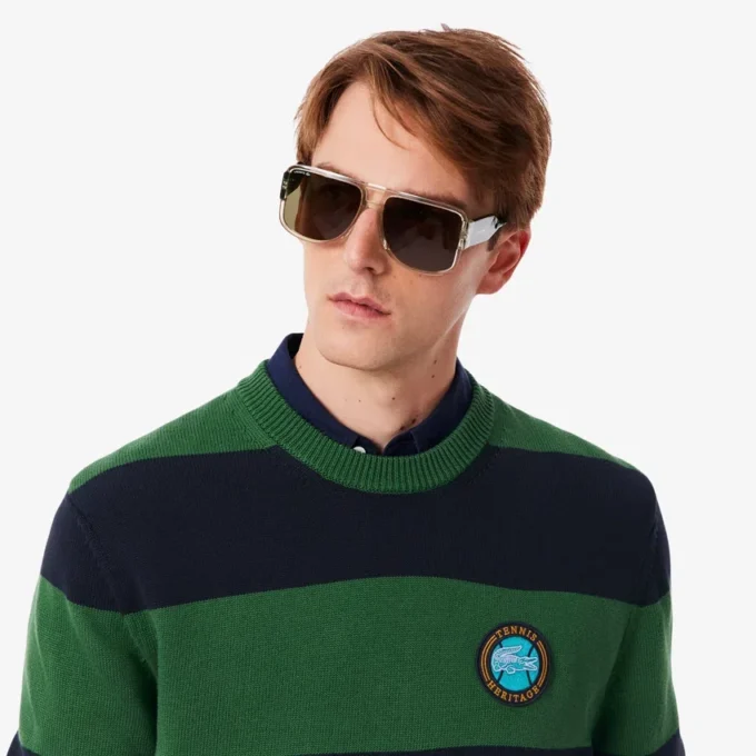 Gestreifter Baumwoll-Jersey-Pullover für Herren Gestreifter Baumwoll-Jersey-Pullover für Herren