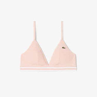 Gestreifter Baumwoll-Triangel-Bralette