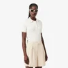 Gestreifter Pullover mit Zopfmuster und Poloshirt-Kragen Gestreifter Pullover mit Zopfmuster und Poloshirt-Kragen