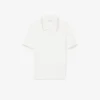 Gestreifter Pullover mit Zopfmuster und Poloshirt-Kragen Gestreifter Pullover mit Zopfmuster und Poloshirt-Kragen