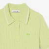 Gestreifter Pullover mit Zopfmuster und Poloshirt-Kragen Gestreifter Pullover mit Zopfmuster und Poloshirt-Kragen