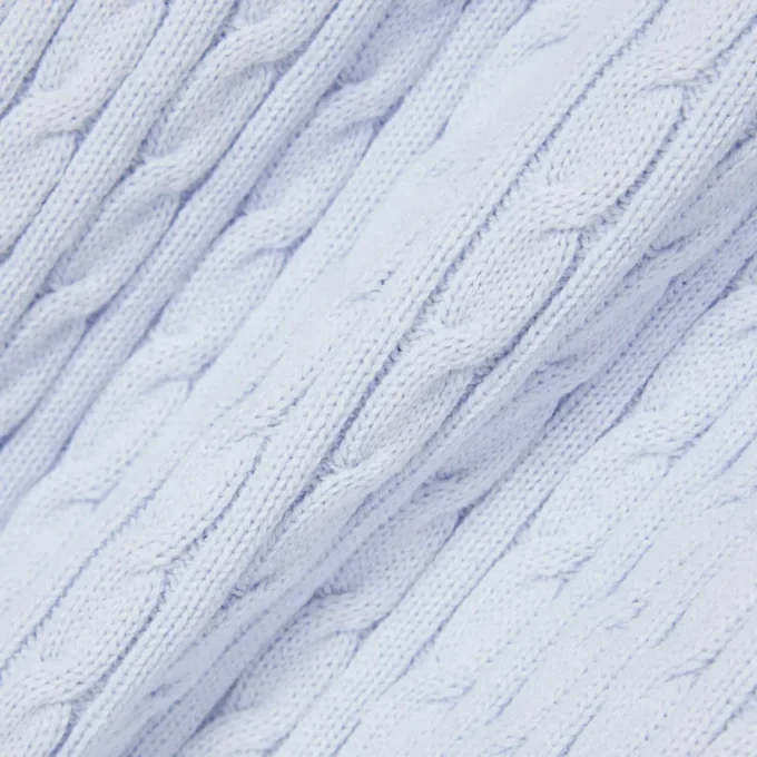 Gestreifter Pullover mit Zopfmuster und Poloshirt-Kragen Gestreifter Pullover mit Zopfmuster und Poloshirt-Kragen