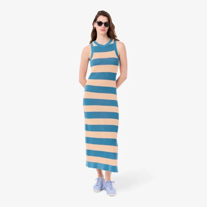 Gestreiftes Baumwollkleid Gestreiftes Baumwollkleid