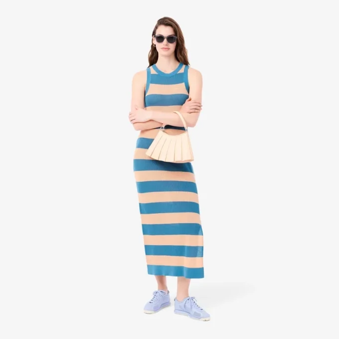 Gestreiftes Baumwollkleid Gestreiftes Baumwollkleid