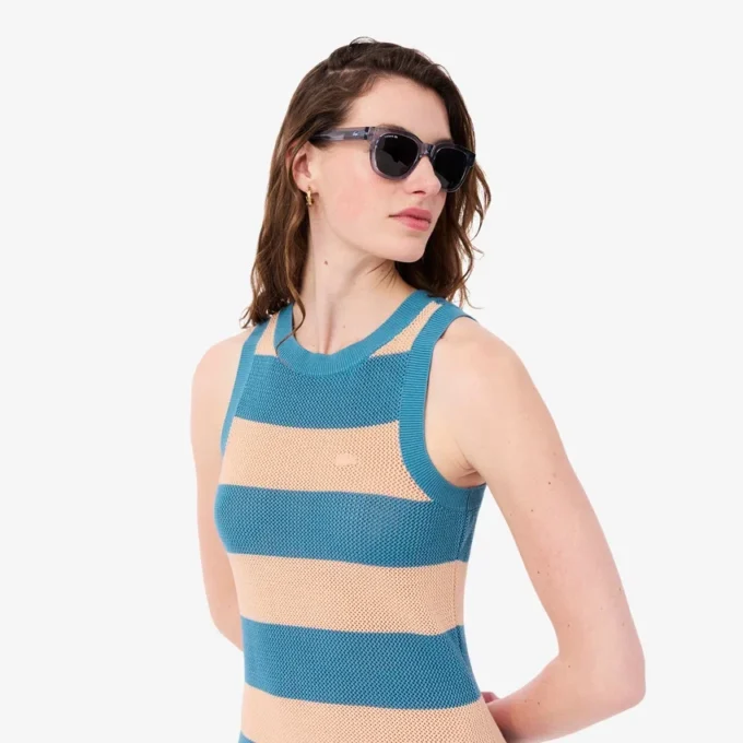 Gestreiftes Baumwollkleid Gestreiftes Baumwollkleid