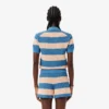 Gestreiftes Poloshirt aus Mesh-Strick