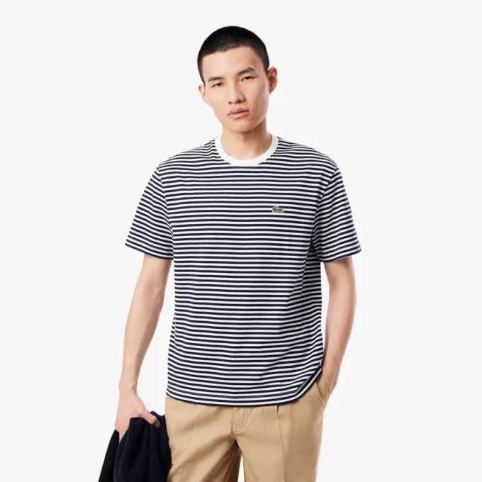 Gestreiftes T-Shirt aus schwerer Baumwolle für Herren Gestreiftes T-Shirt aus schwerer Baumwolle für Herren