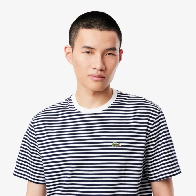 Gestreiftes T-Shirt aus schwerer Baumwolle für Herren Gestreiftes T-Shirt aus schwerer Baumwolle für Herren