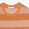 Gestreiftes T-Shirt-Kleid aus Mesh-Strick Gestreiftes T-Shirt-Kleid aus Mesh-Strick