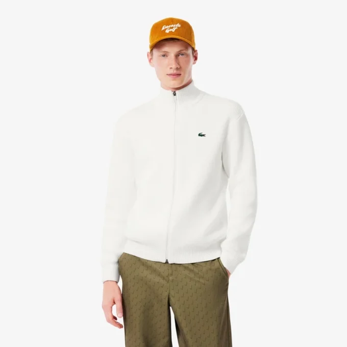 Golfpullover für Herren aus geripptem Strick mit Reißverschluss Golfpullover für Herren aus geripptem Strick mit Reißverschluss