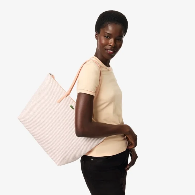 Große gestreifte L.12.12 Concept-Tasche Große gestreifte L.12.12 Concept-Tasche