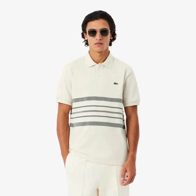 Hergestellt in Frankreich Klassisch geschnittenes gestreiftes Poloshirt Hergestellt in Frankreich Klassisch geschnittenes gestreiftes Poloshirt