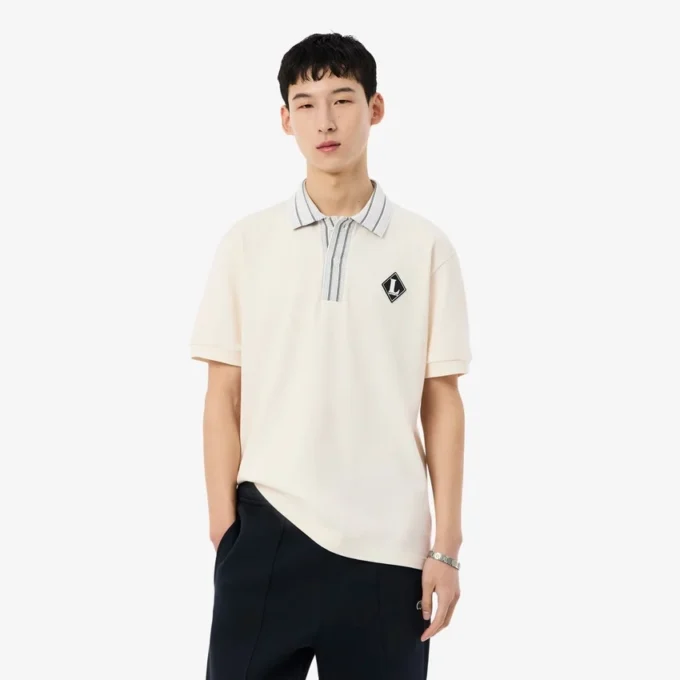 Hergestellt in Frankreich Poloshirt mit klassischer Passform und Emblem Hergestellt in Frankreich Poloshirt mit klassischer Passform und Emblem